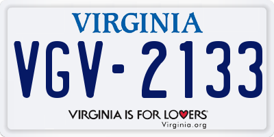 VA license plate VGV2133