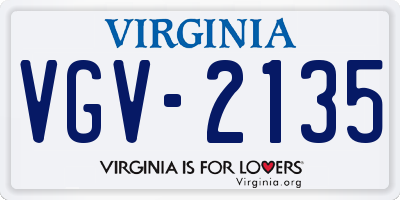 VA license plate VGV2135