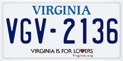VA license plate VGV2136