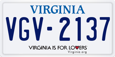 VA license plate VGV2137