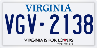 VA license plate VGV2138