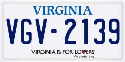 VA license plate VGV2139