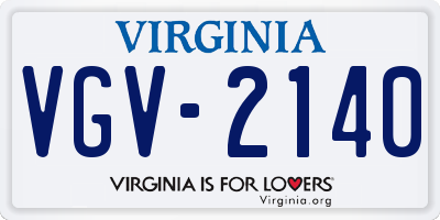 VA license plate VGV2140