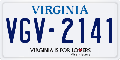 VA license plate VGV2141