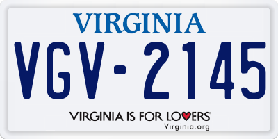 VA license plate VGV2145