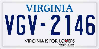 VA license plate VGV2146