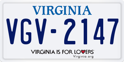 VA license plate VGV2147