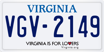 VA license plate VGV2149