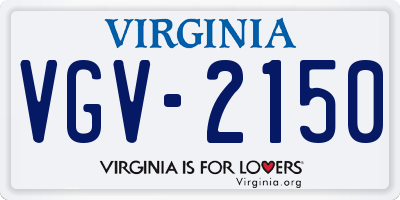VA license plate VGV2150