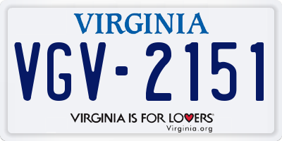 VA license plate VGV2151