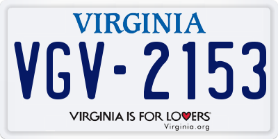 VA license plate VGV2153