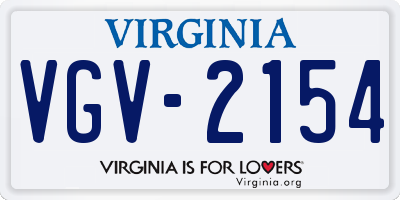 VA license plate VGV2154