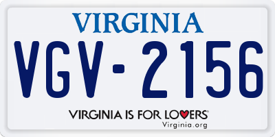 VA license plate VGV2156
