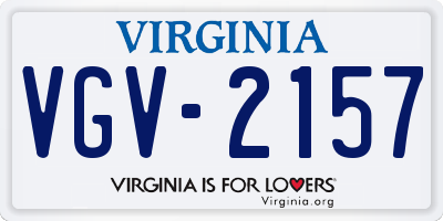 VA license plate VGV2157