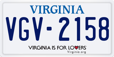 VA license plate VGV2158