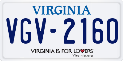 VA license plate VGV2160