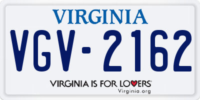 VA license plate VGV2162