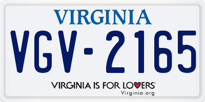 VA license plate VGV2165