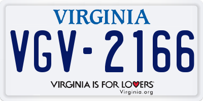 VA license plate VGV2166
