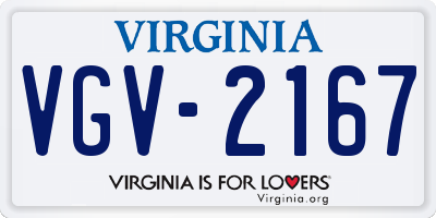 VA license plate VGV2167