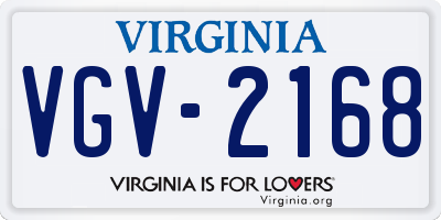 VA license plate VGV2168