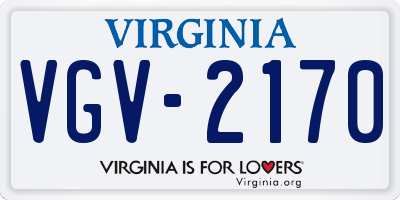 VA license plate VGV2170