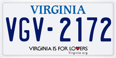 VA license plate VGV2172