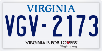 VA license plate VGV2173