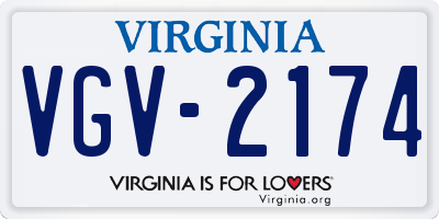 VA license plate VGV2174