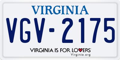 VA license plate VGV2175