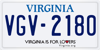 VA license plate VGV2180