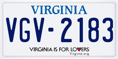 VA license plate VGV2183