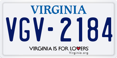 VA license plate VGV2184