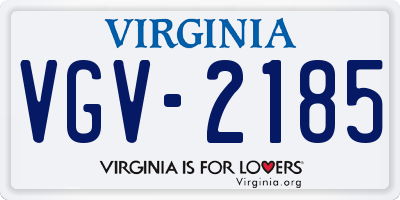 VA license plate VGV2185