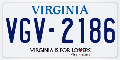 VA license plate VGV2186