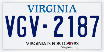 VA license plate VGV2187