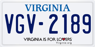 VA license plate VGV2189
