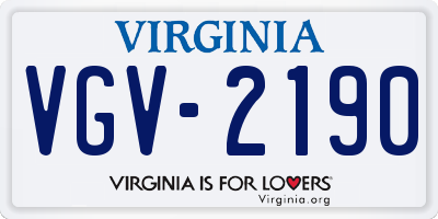 VA license plate VGV2190