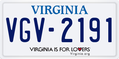 VA license plate VGV2191