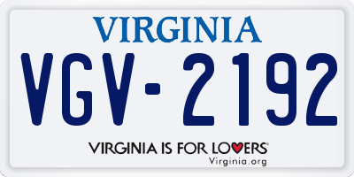VA license plate VGV2192