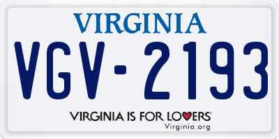 VA license plate VGV2193