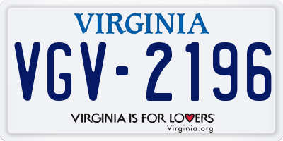 VA license plate VGV2196