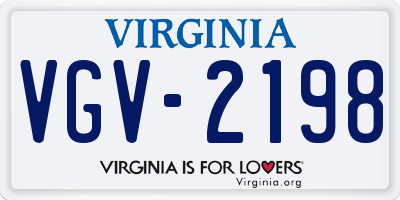 VA license plate VGV2198