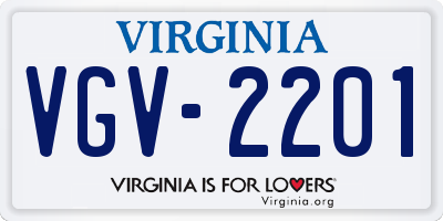 VA license plate VGV2201