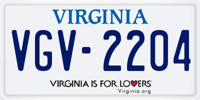 VA license plate VGV2204