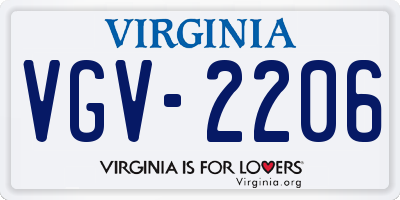 VA license plate VGV2206