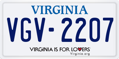 VA license plate VGV2207