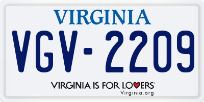 VA license plate VGV2209