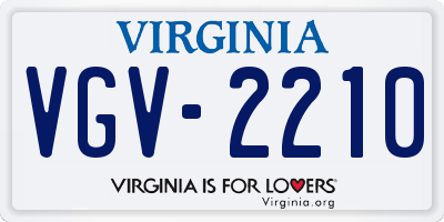 VA license plate VGV2210