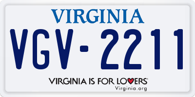 VA license plate VGV2211